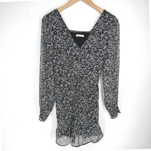 Abercrombie Fitch Floral‎ Metallic Babydoll Mini Dress Size XL Whimsigoth Fairy